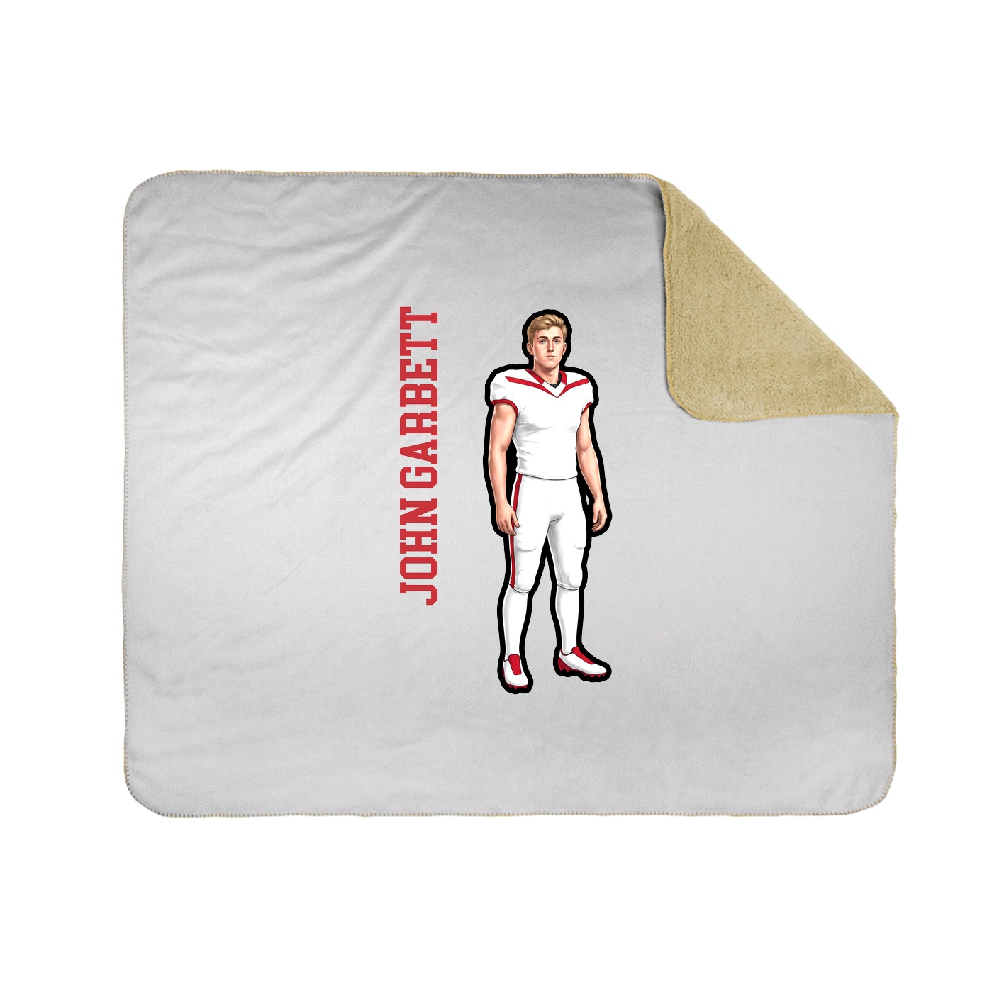 Throw Blanket — Name Vertical in White
