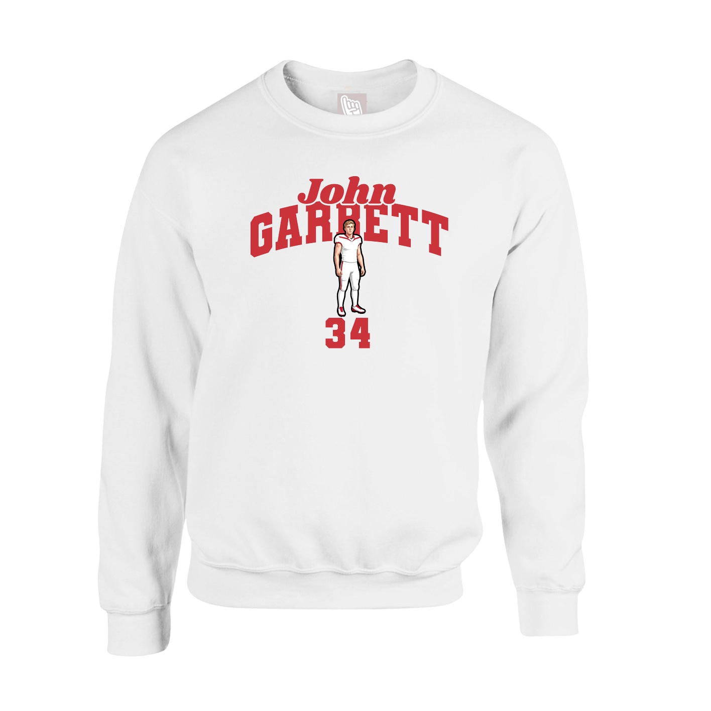 Fleece Crew — Signature Arch in White