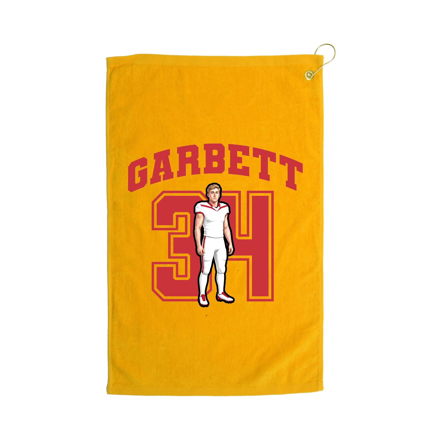Golf Towel — Number in Gold