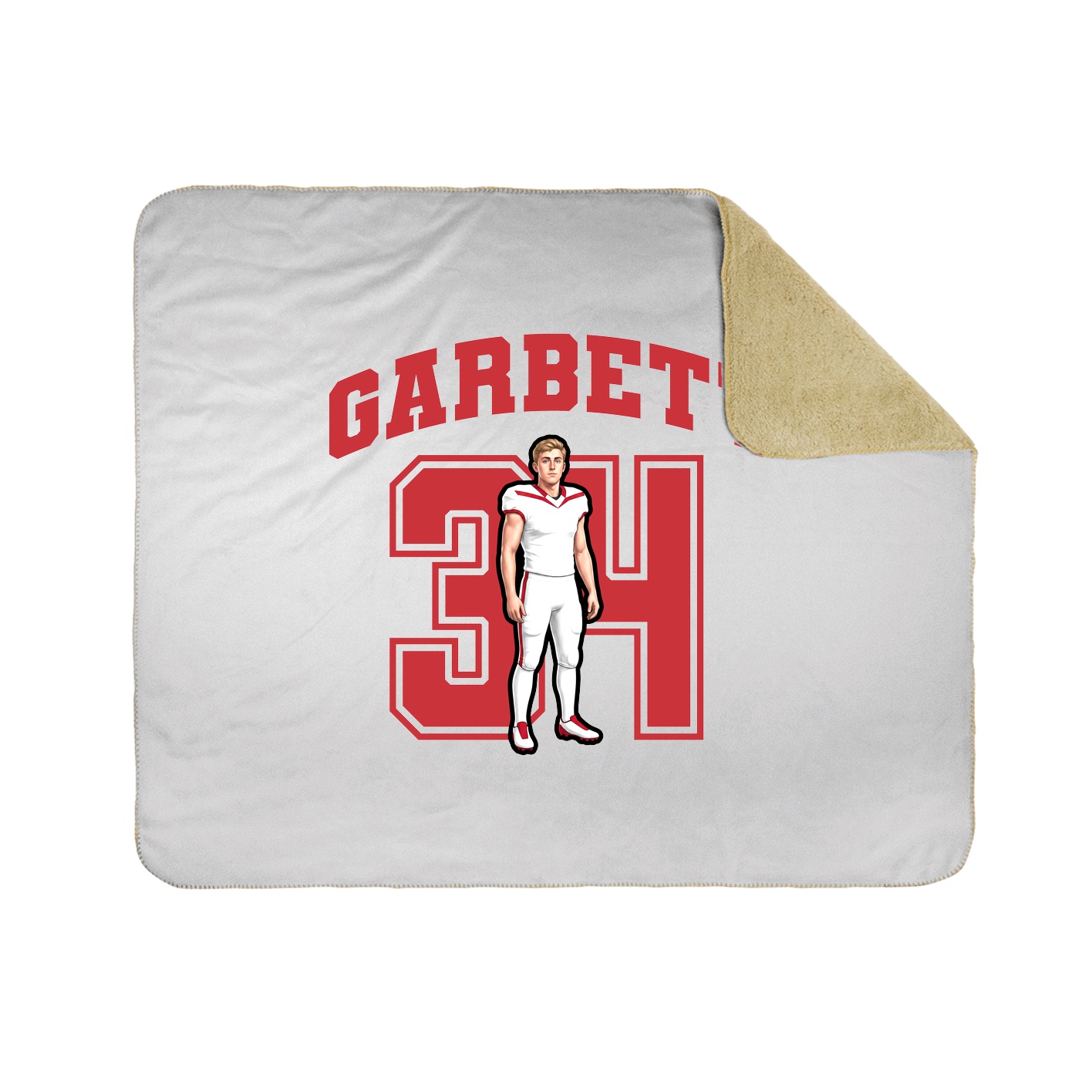 Throw Blanket — Number in White