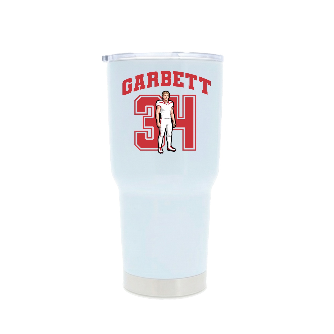 30oz Stainless Steel Tumbler — Number in White