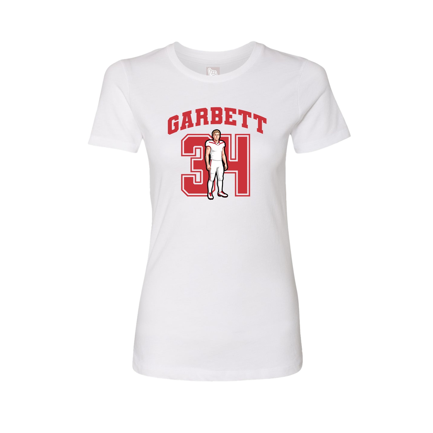 Fitted Women's Tee — Number in White