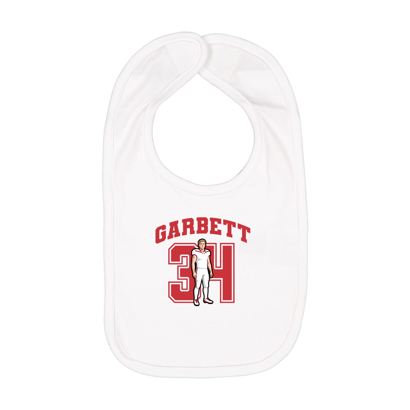 Infant Bib — Number in White