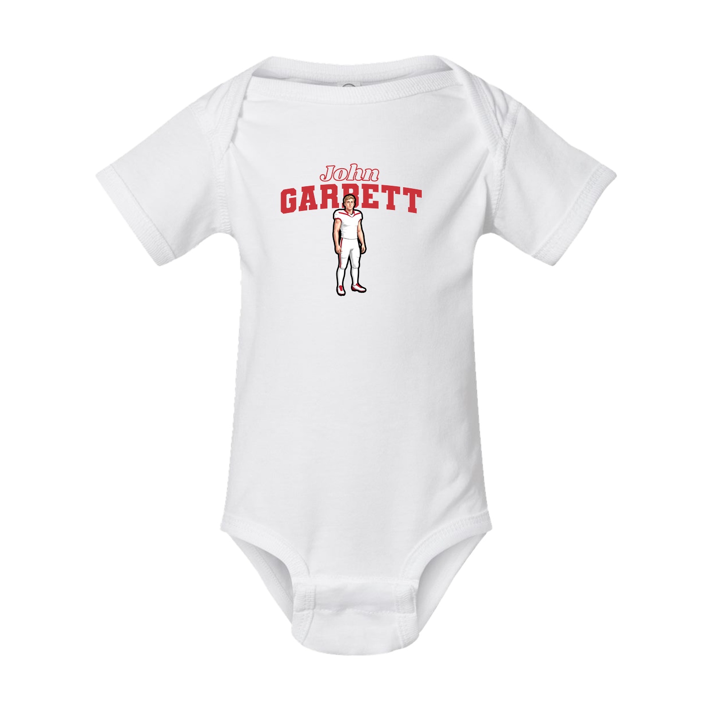 Baby Onesie — Name Arch in White