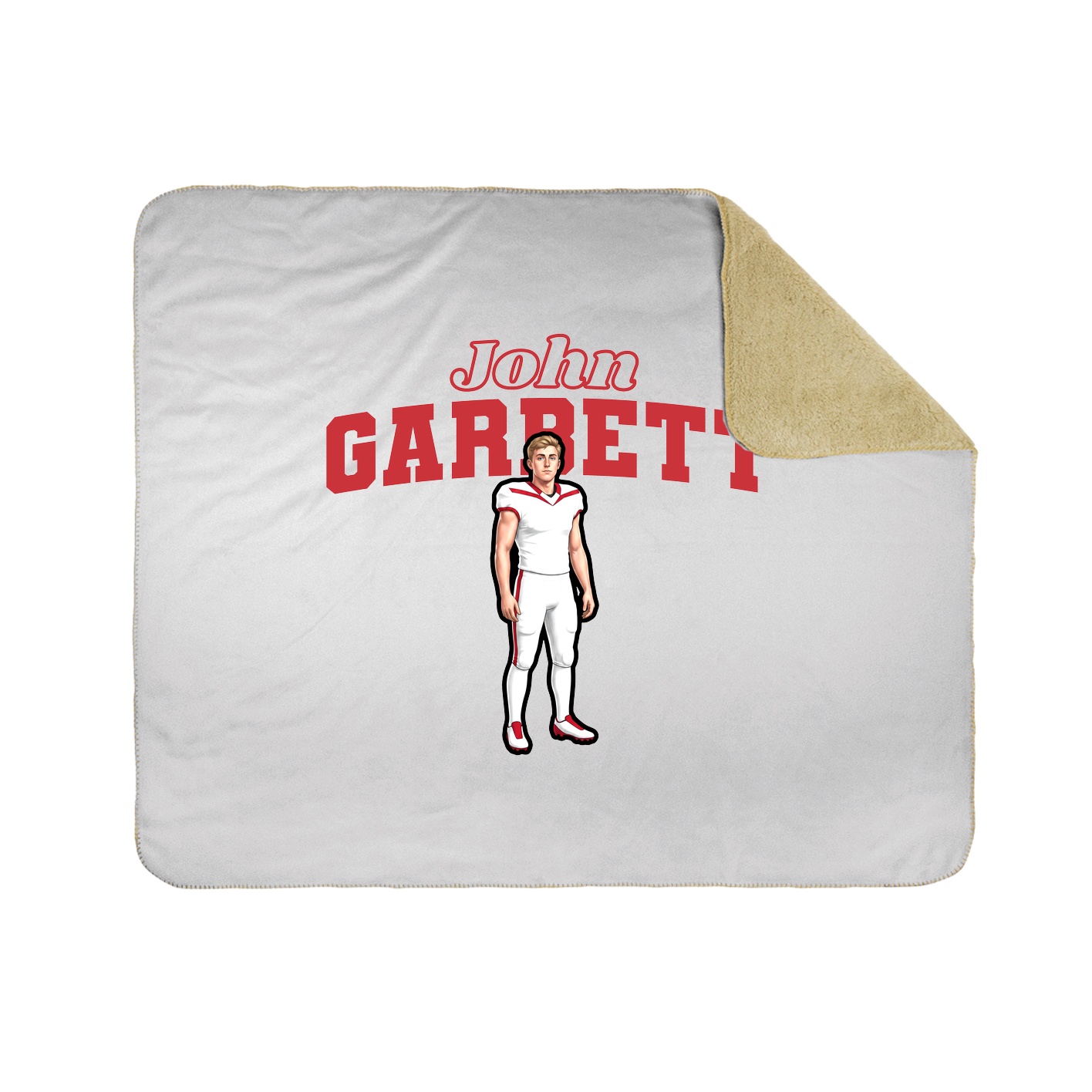 Throw Blanket — Name Arch in White