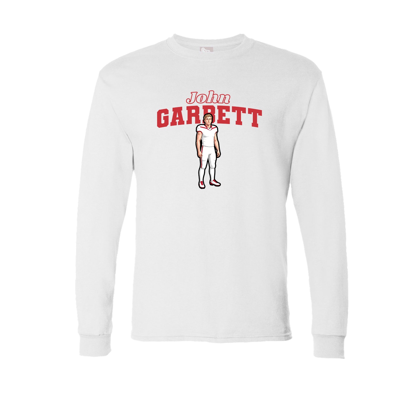 Long Sleeve Tee — Name Arch in White