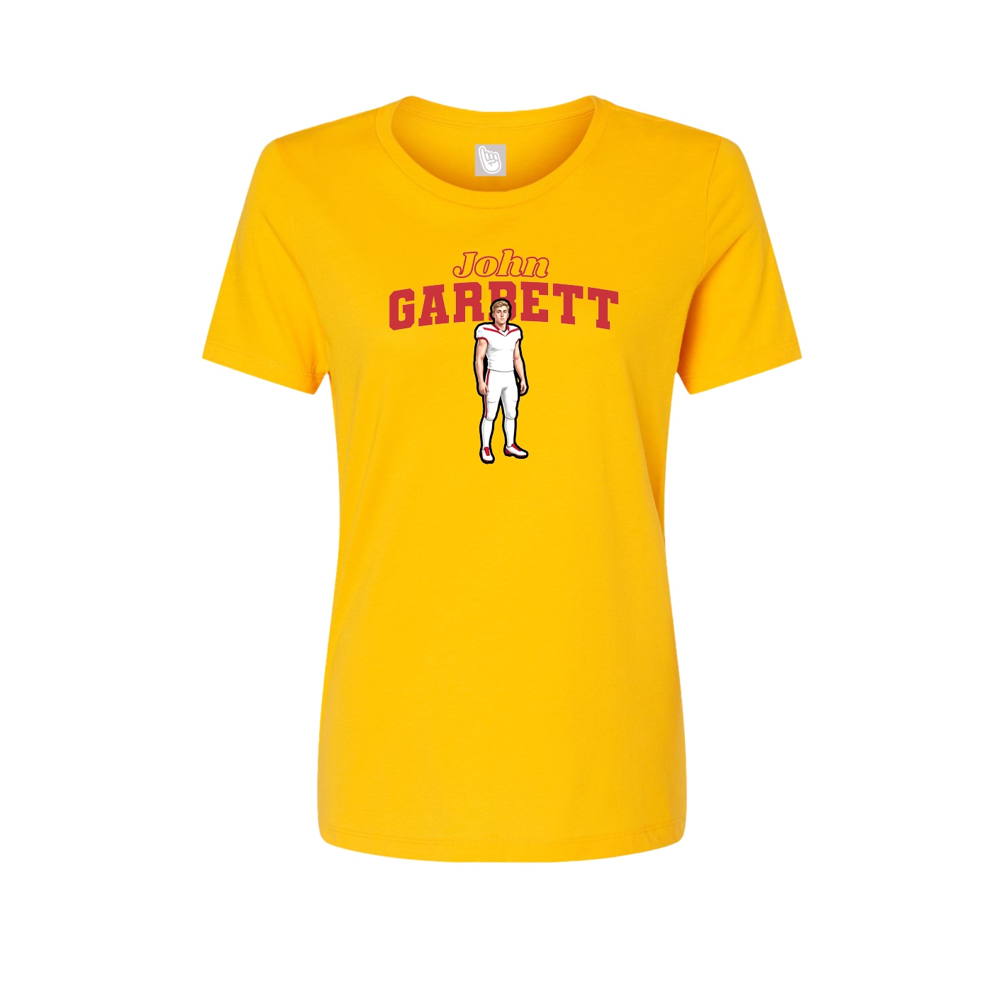 Fitted Women's Tee — Name Arch in Gold