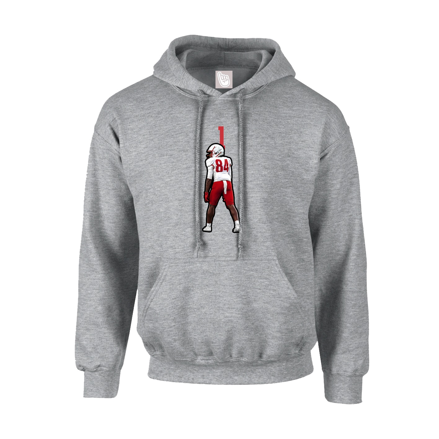 Youth Hoodie — Number Top in Grey
