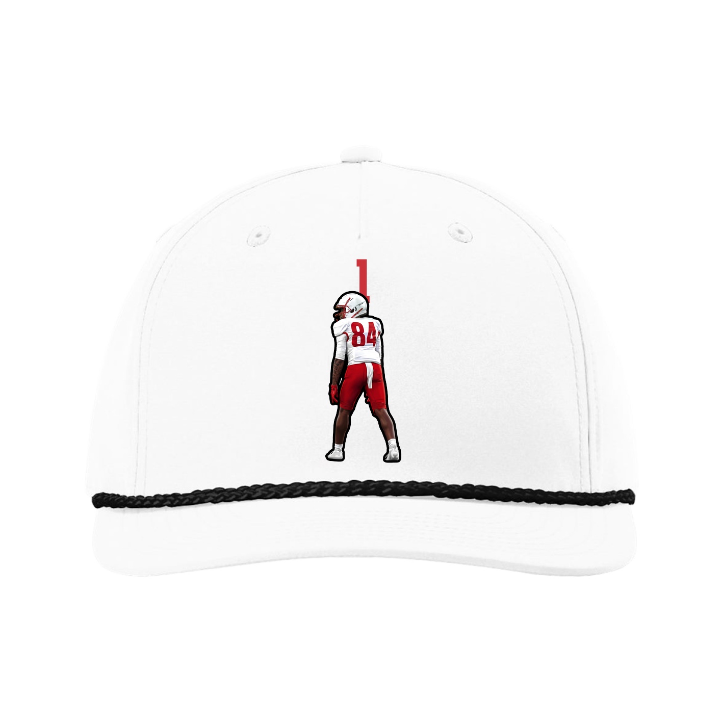 Five-Panel Classic Rope Cap — Number Top in White