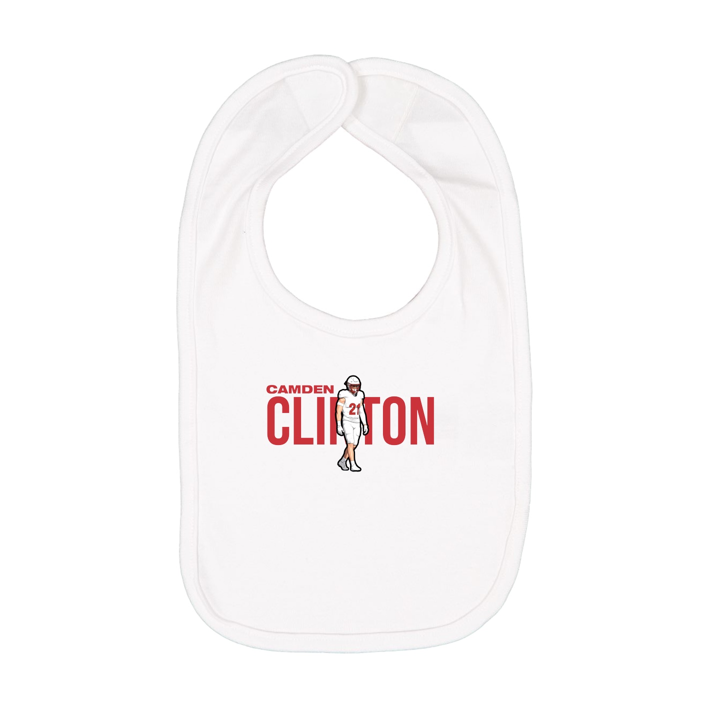Infant Bib — Player Name in White