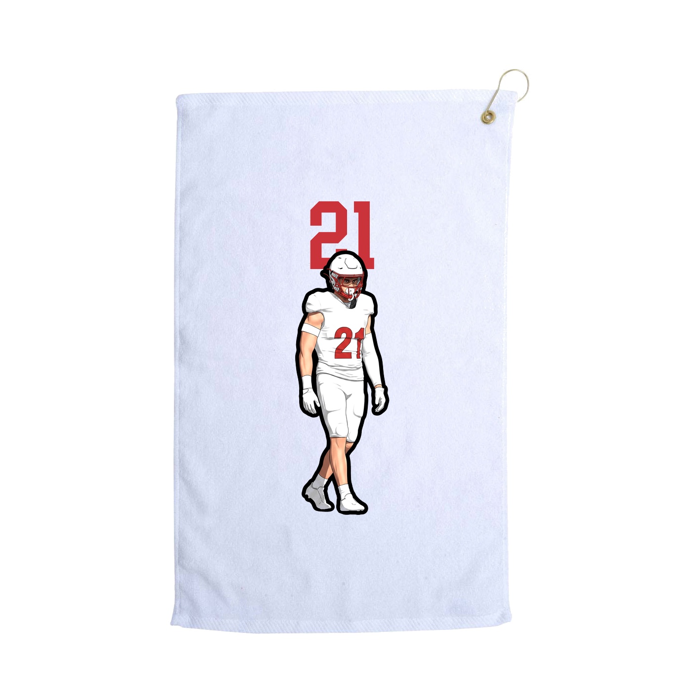 Golf Towel — Number Top in White