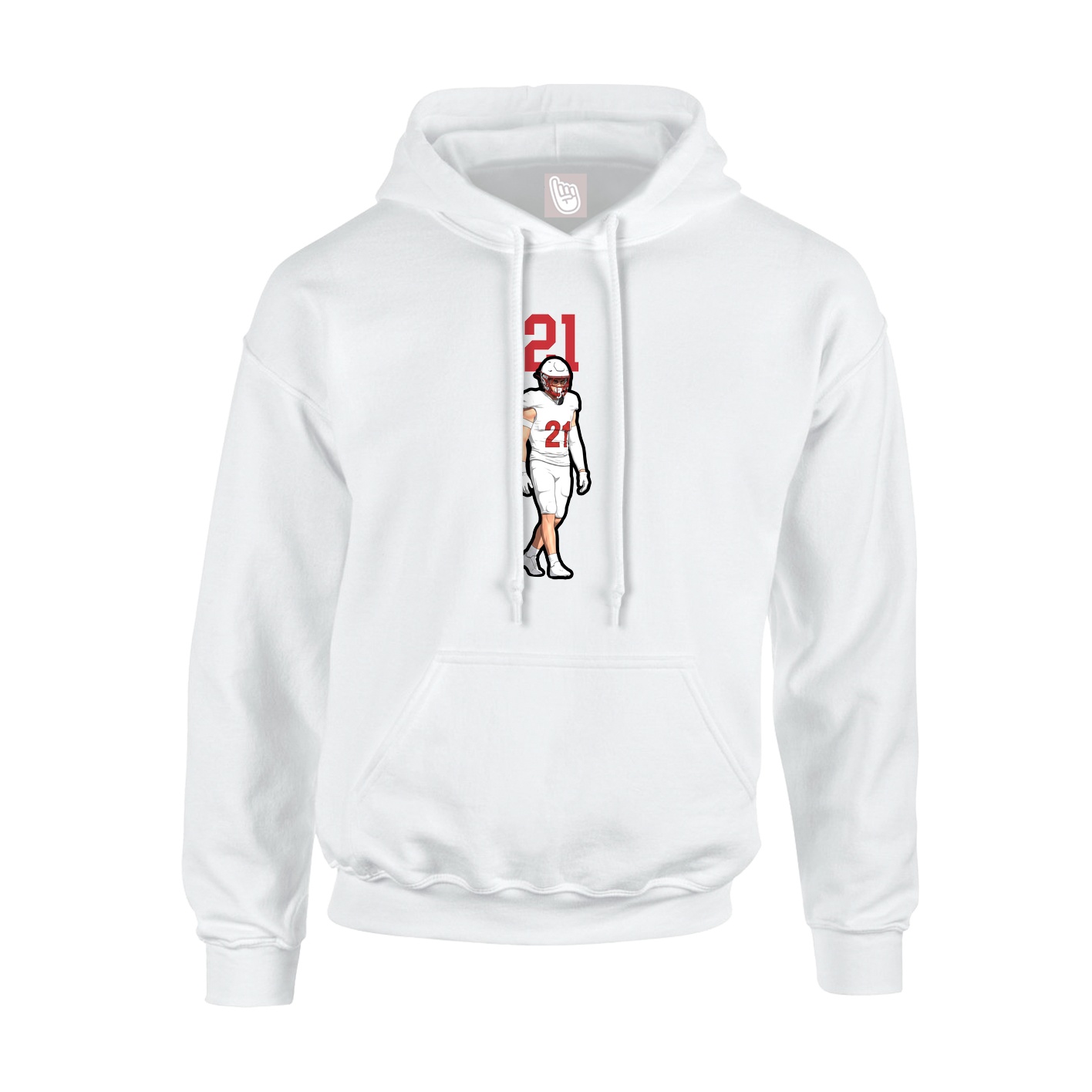 Youth Hoodie — Number Top in White