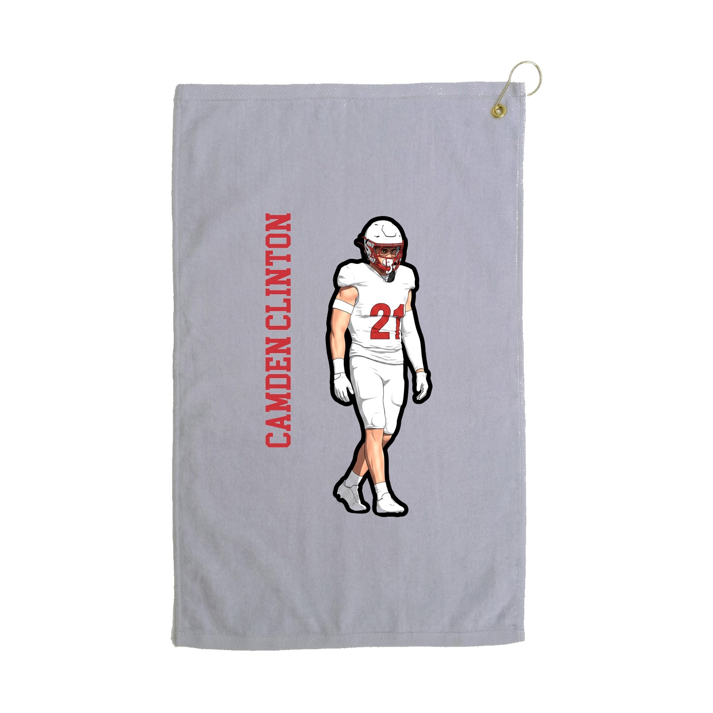 Golf Towel — Name Vertical in Grey