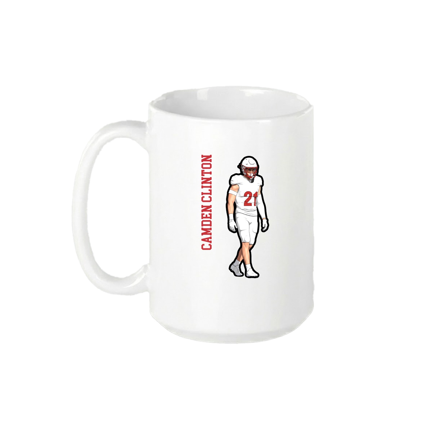 15oz Coffee Mug — Name Vertical in White