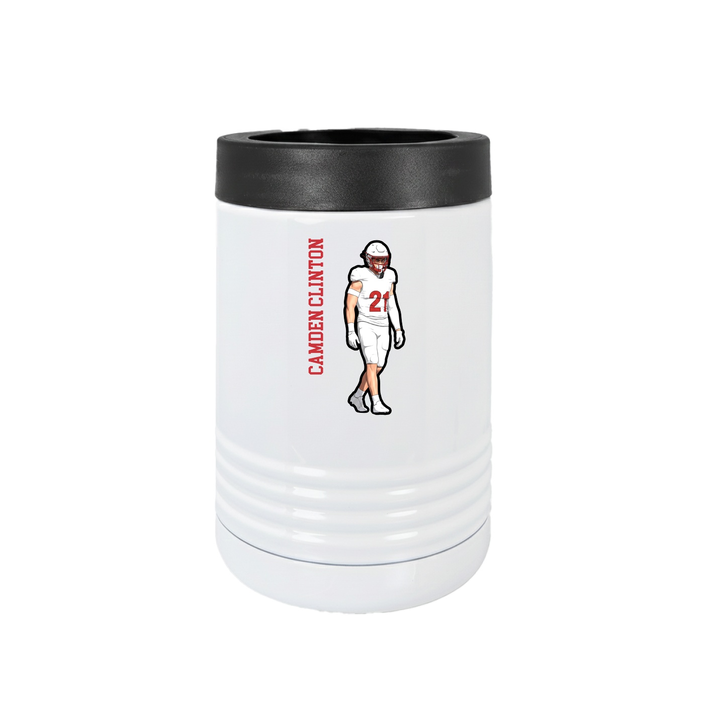 Beverage Holder — Name Vertical in White
