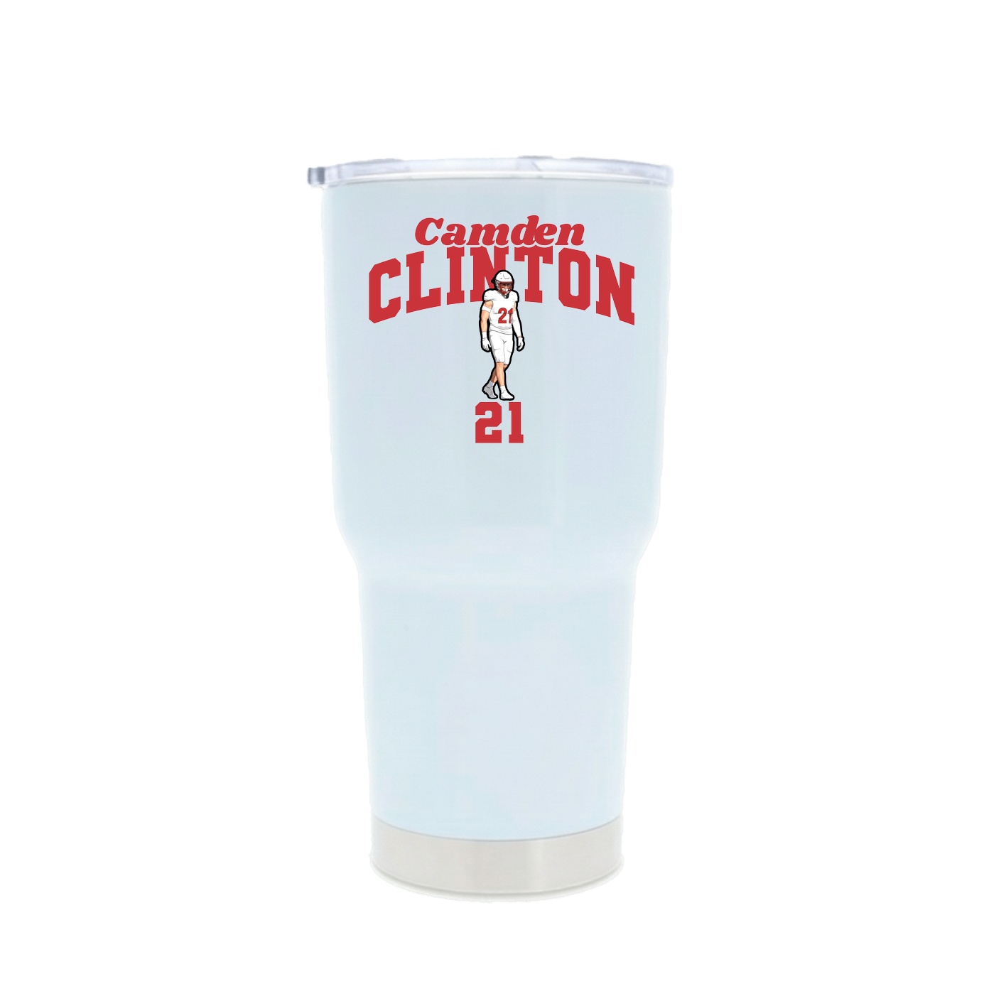 30oz Stainless Steel Tumbler — Signature Arch in White