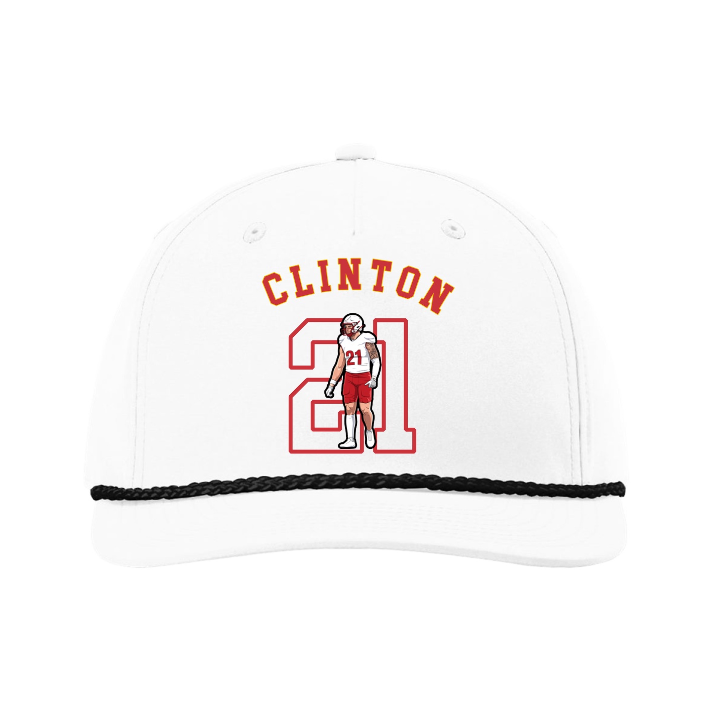 Five-Panel Classic Rope Cap — Shirsey Arch in White