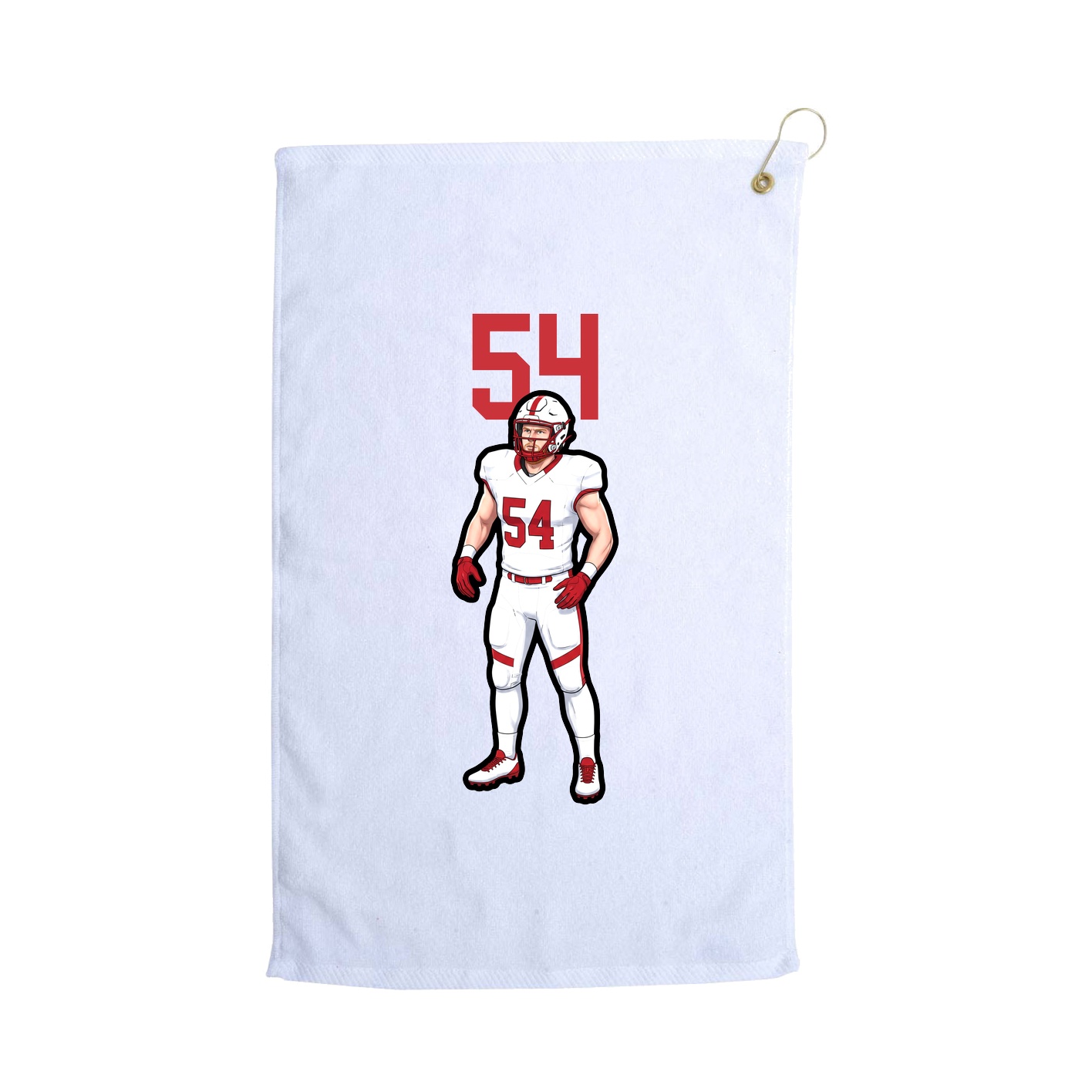 Golf Towel — Number Top in White
