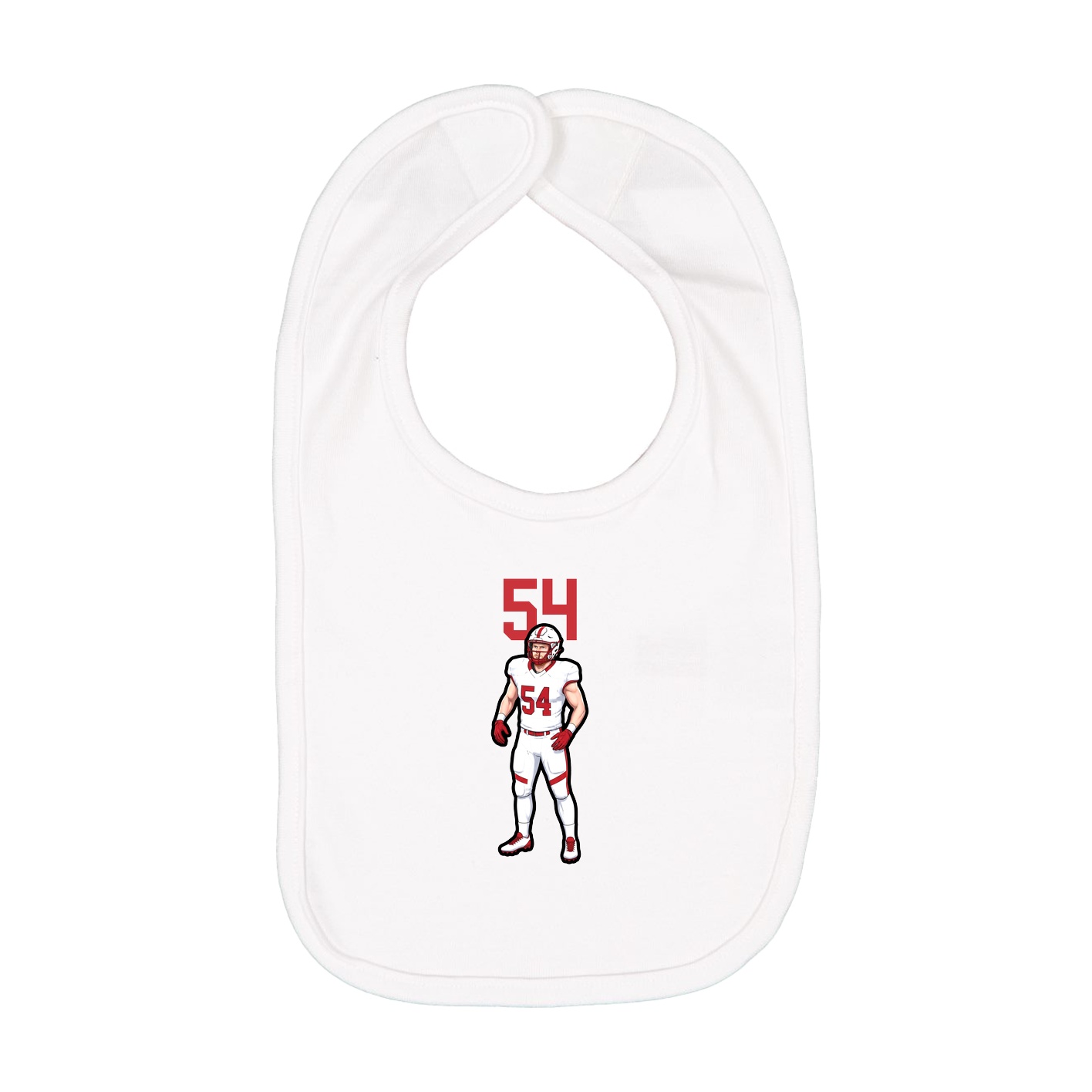 Infant Bib — Number Top in White