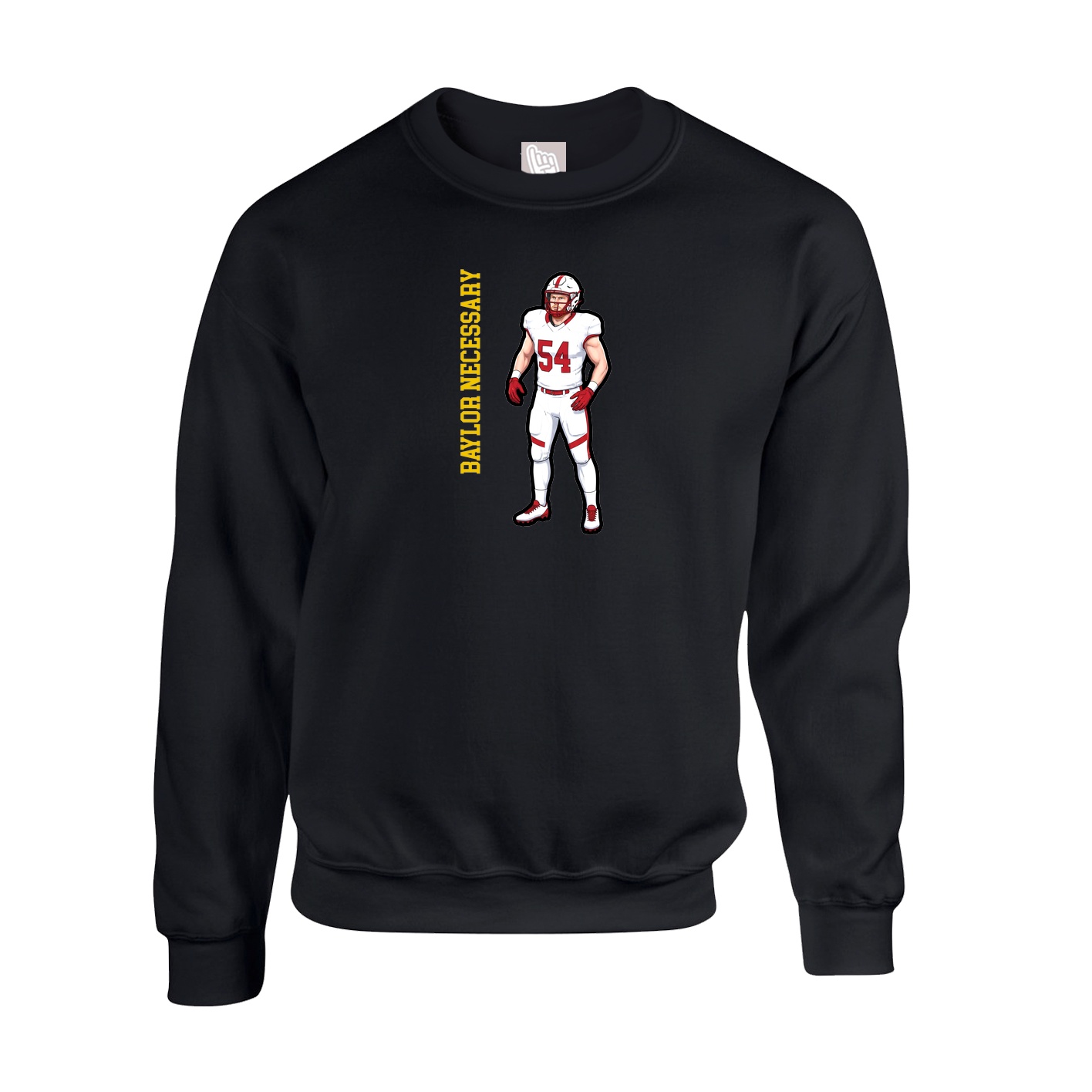 Fleece Crew — Name Vertical in Black