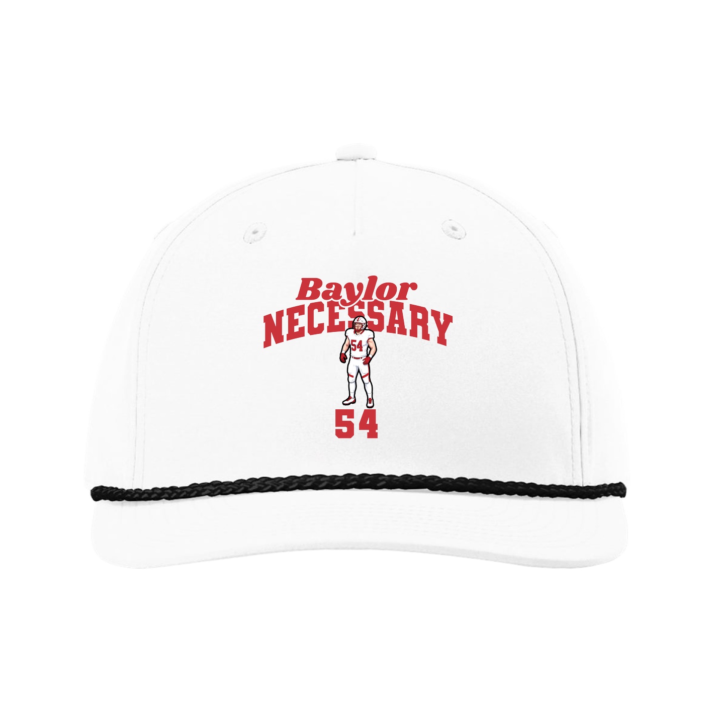 Five-Panel Classic Rope Cap — Signature Arch in White