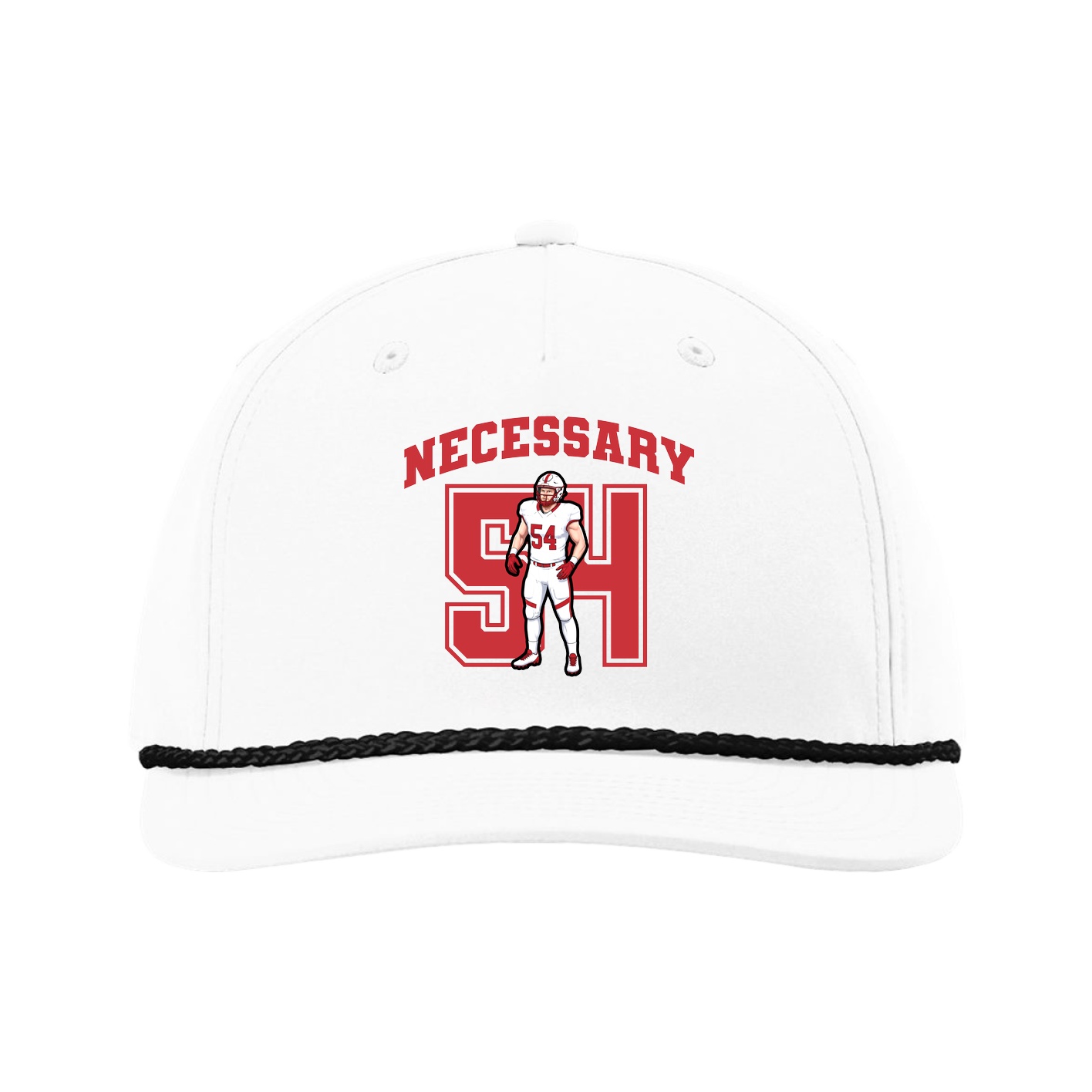 Five-Panel Classic Rope Cap — Number in White