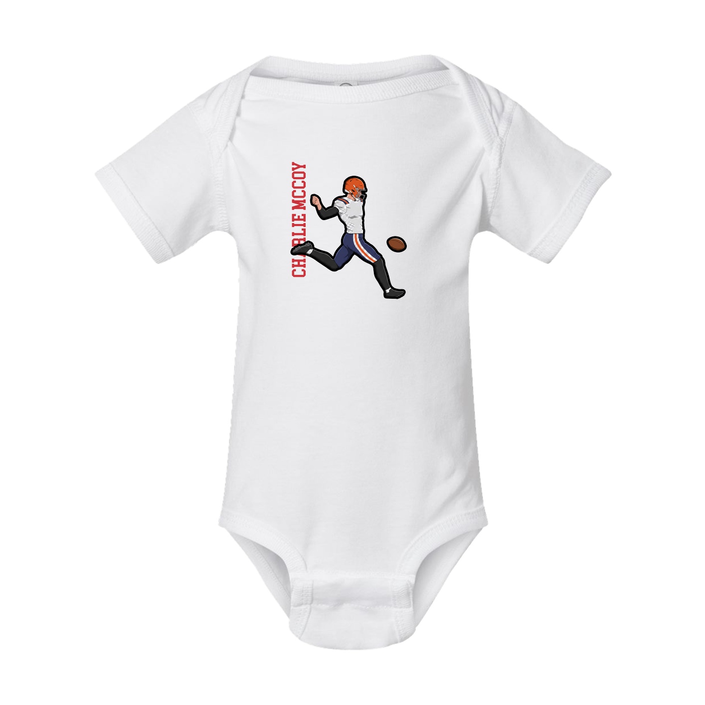 Baby Onesie — Name Vertical in White