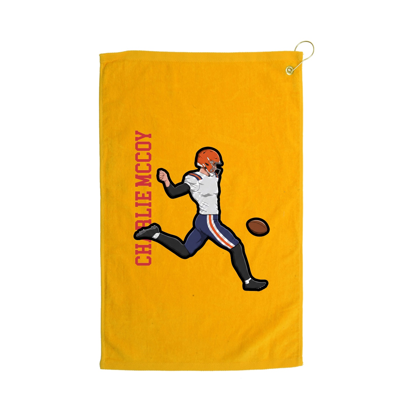 Golf Towel — Name Vertical in Gold