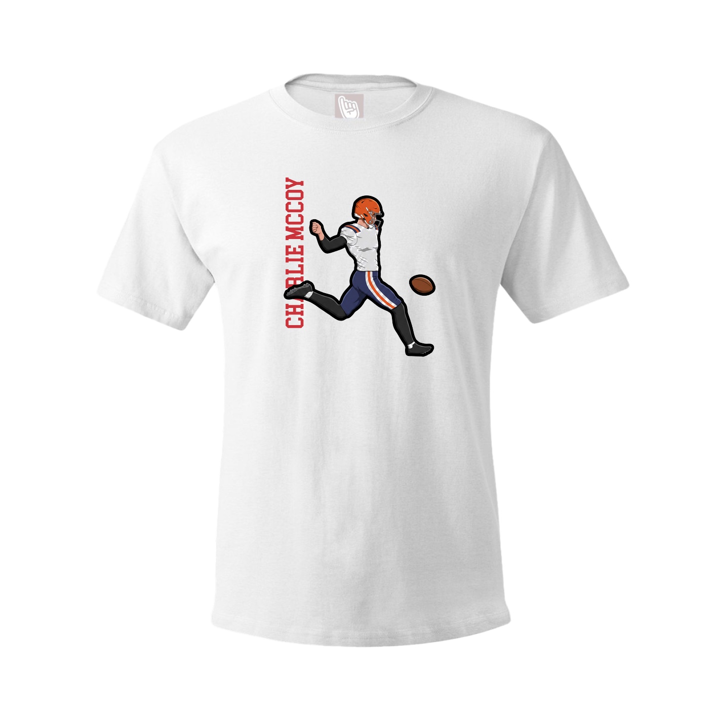 Youth Tee — Name Vertical in White