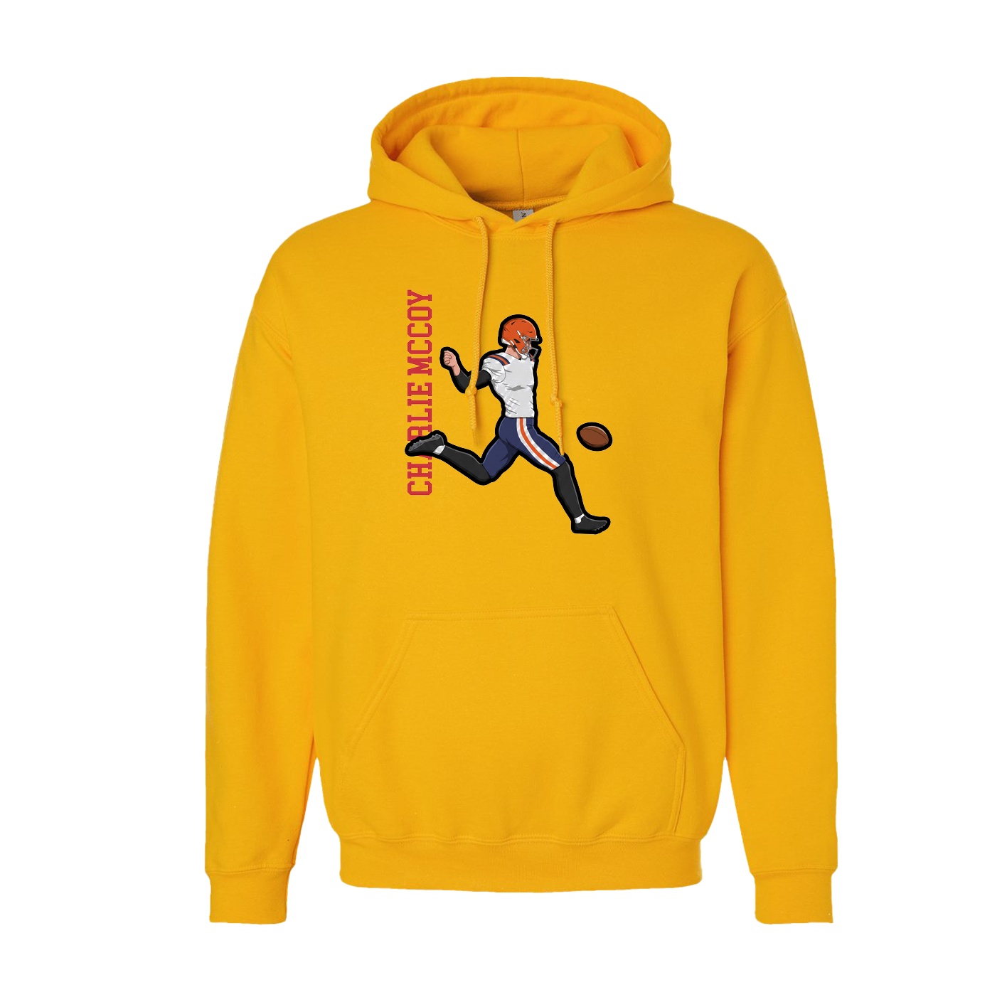 Hoodie — Name Vertical in Gold