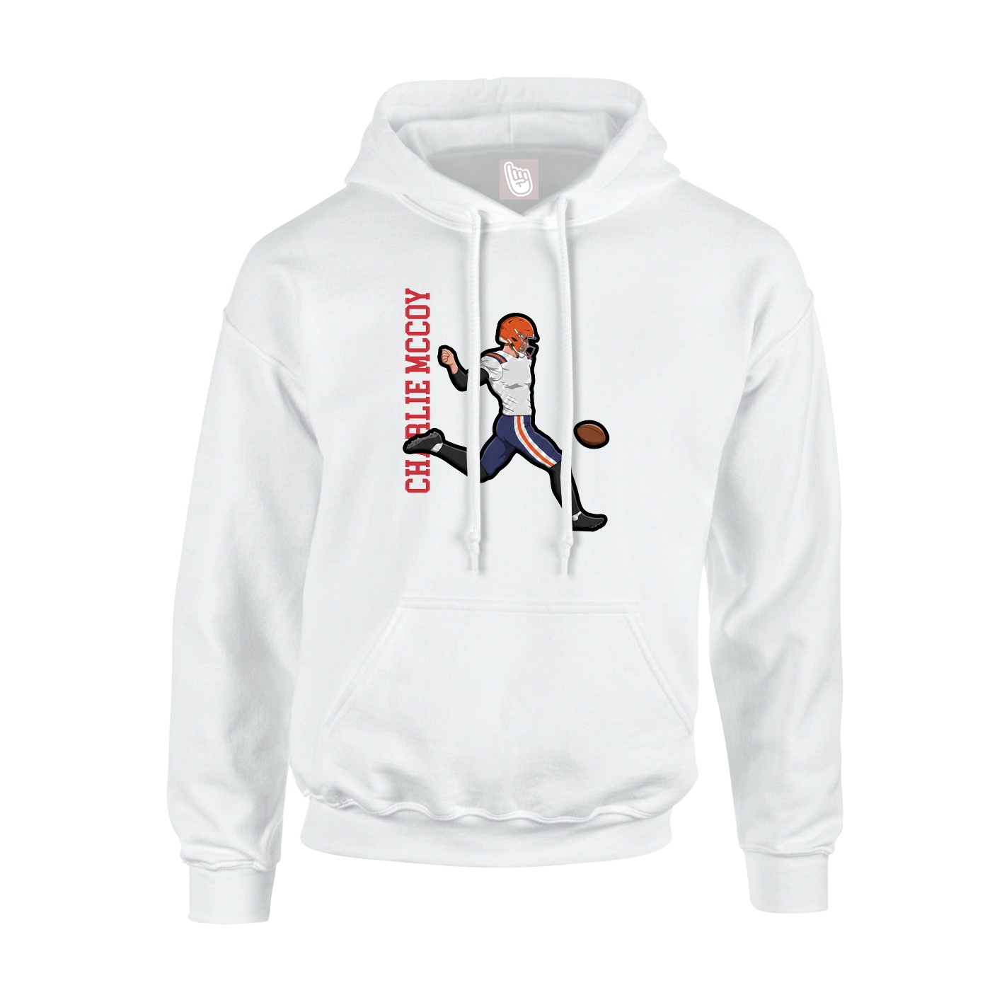 Youth Hoodie — Name Vertical in White