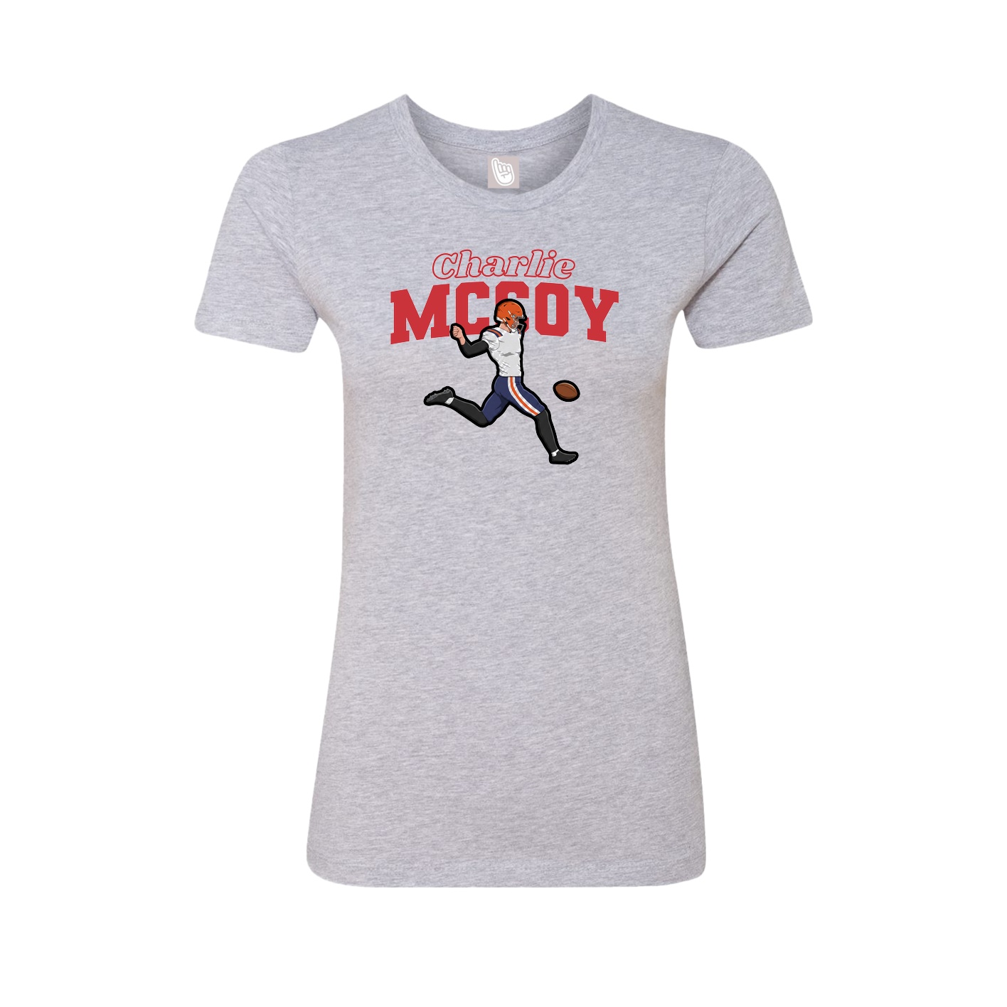 Fitted Women's Tee — Name Arch in Grey