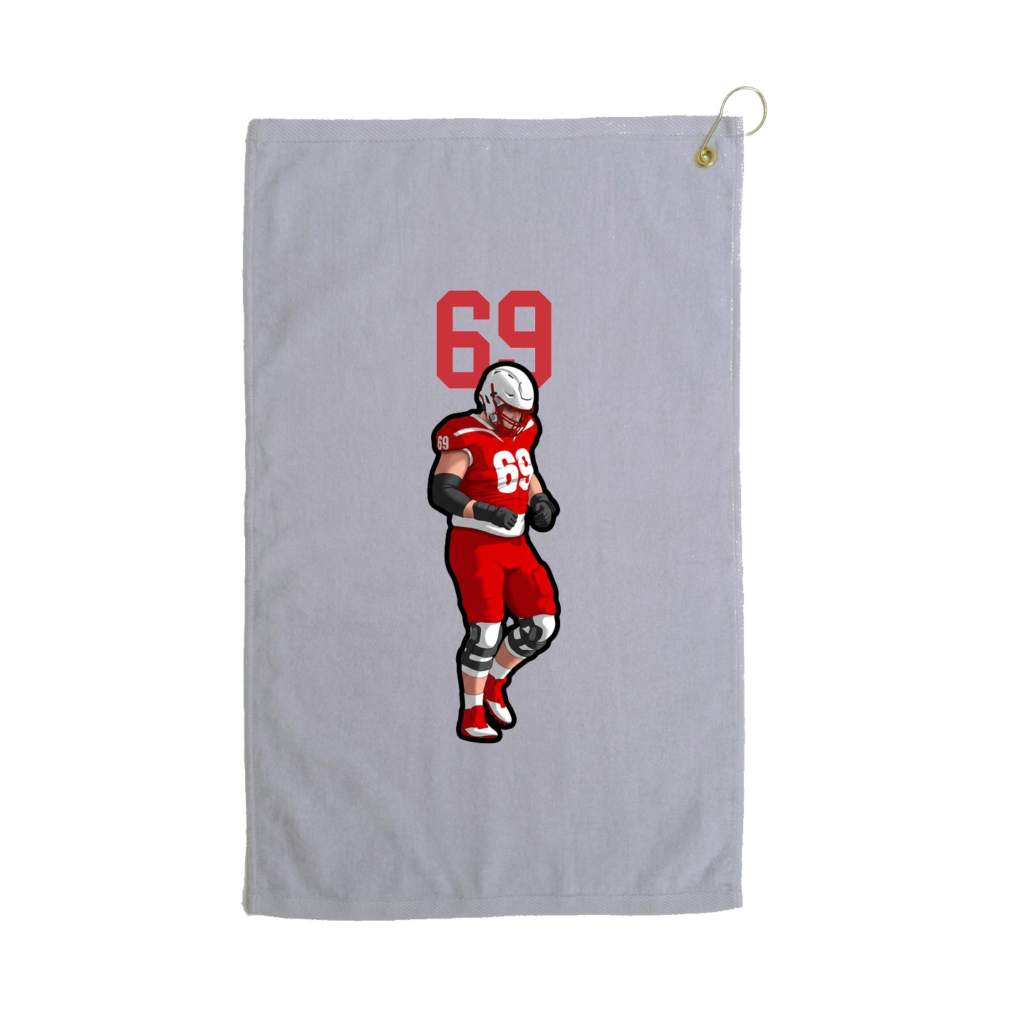 Golf Towel — Number Top in Grey