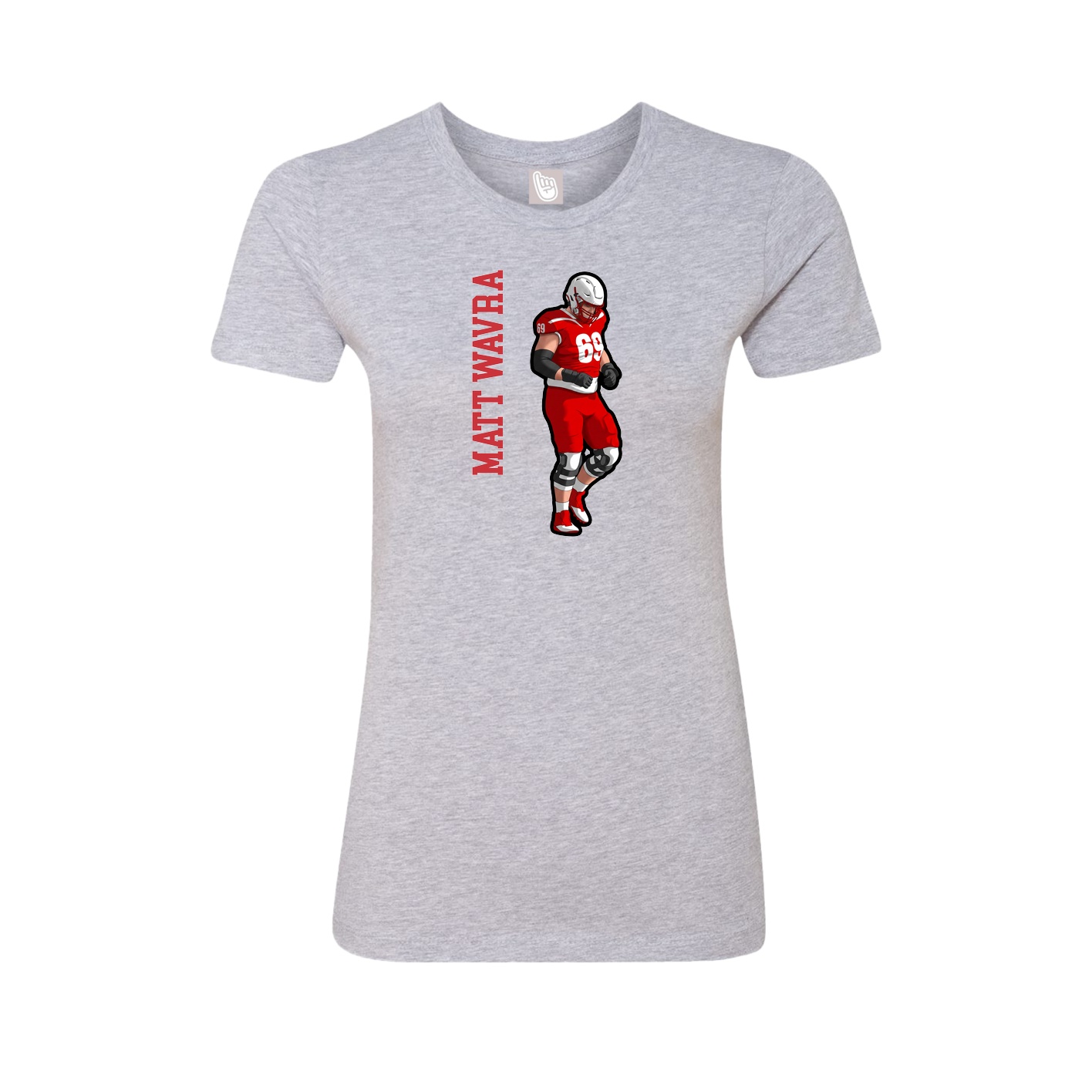 Fitted Women's Tee — Name Vertical in Grey