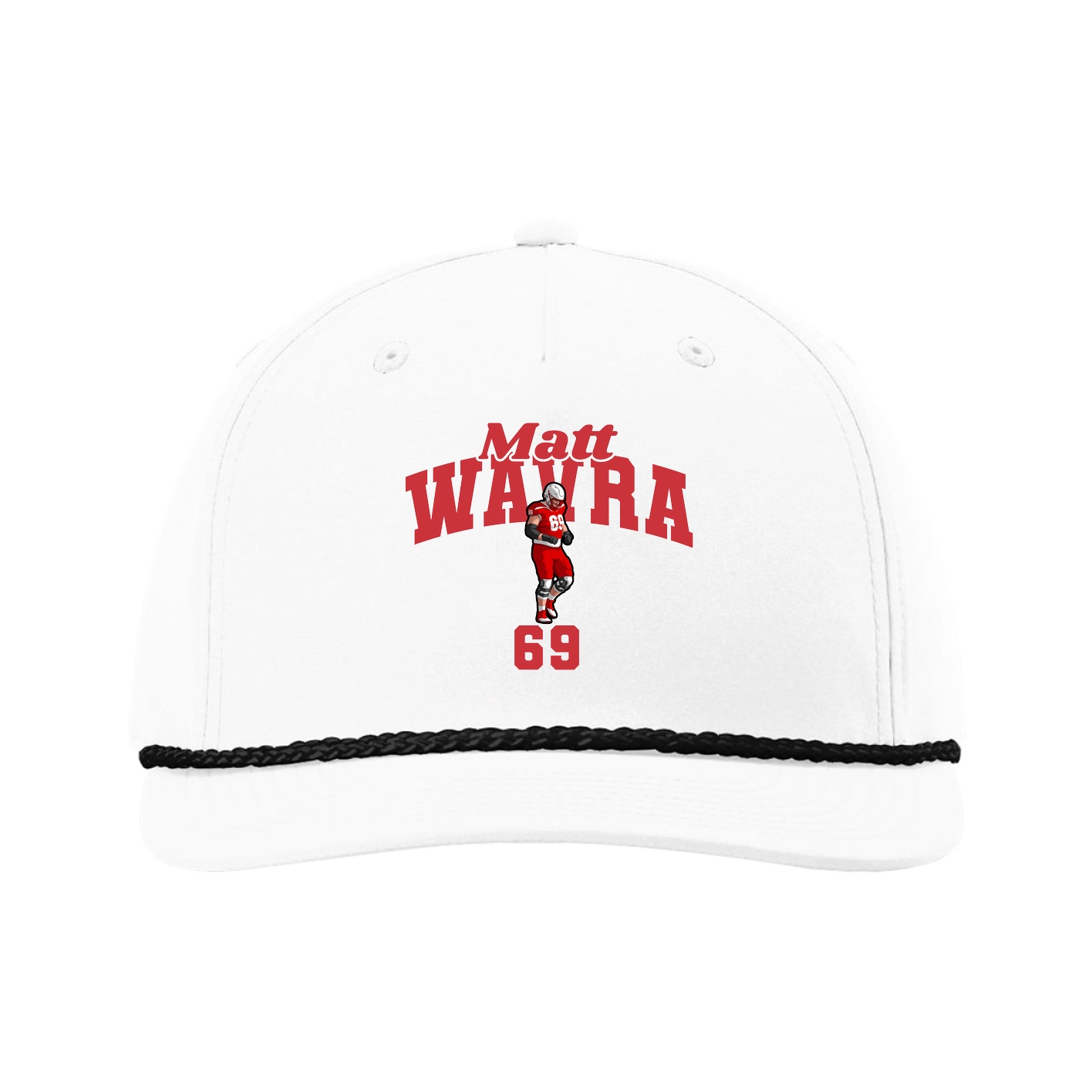 Five-Panel Classic Rope Cap — Signature Arch in White