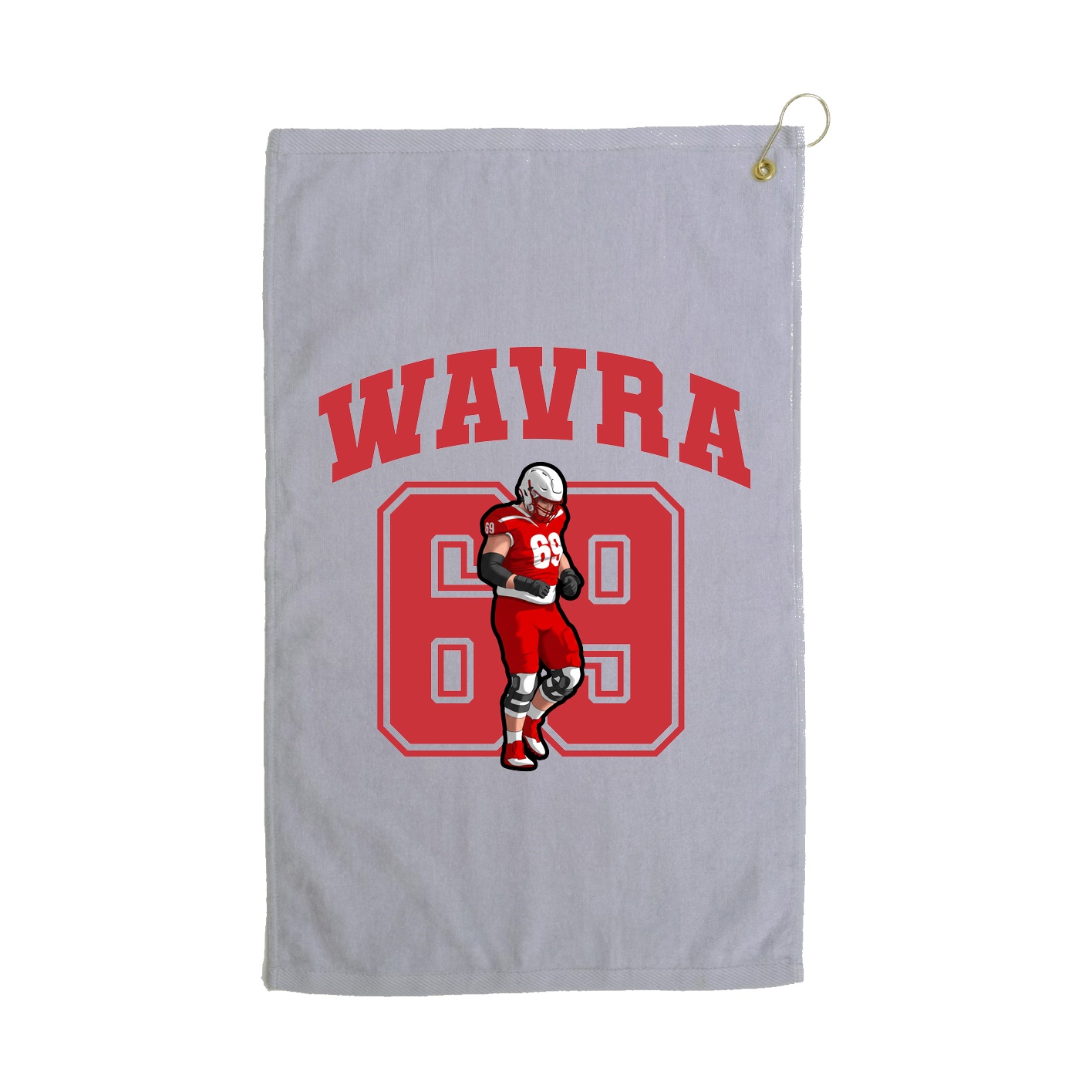 Golf Towel — Number in Grey
