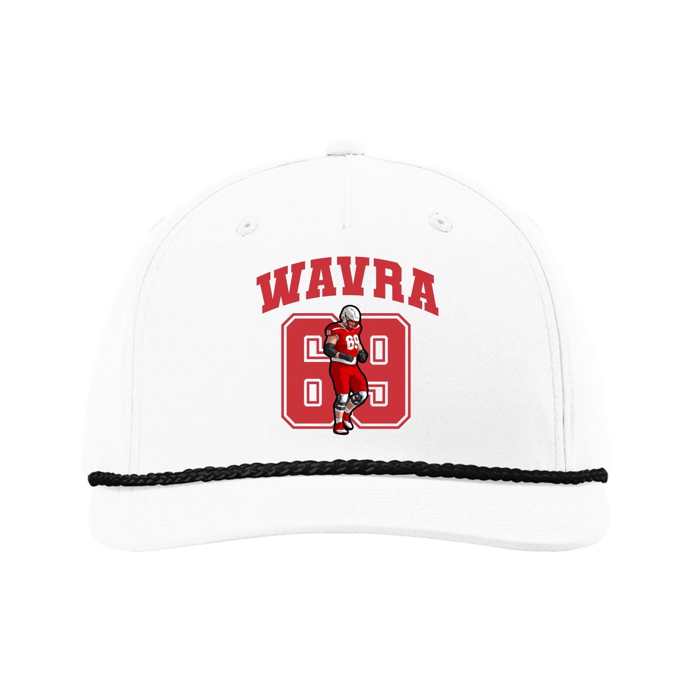 Five-Panel Classic Rope Cap — Number in White