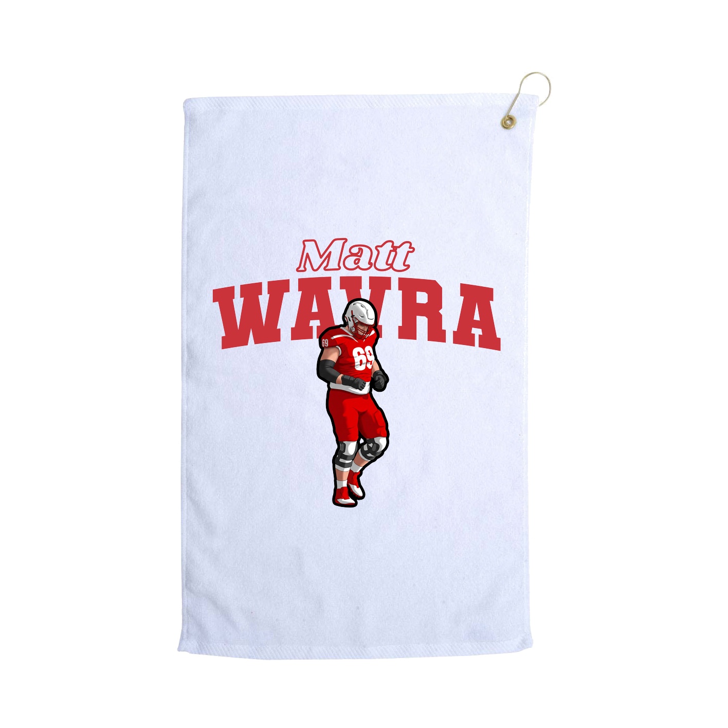 Golf Towel — Name Arch in White