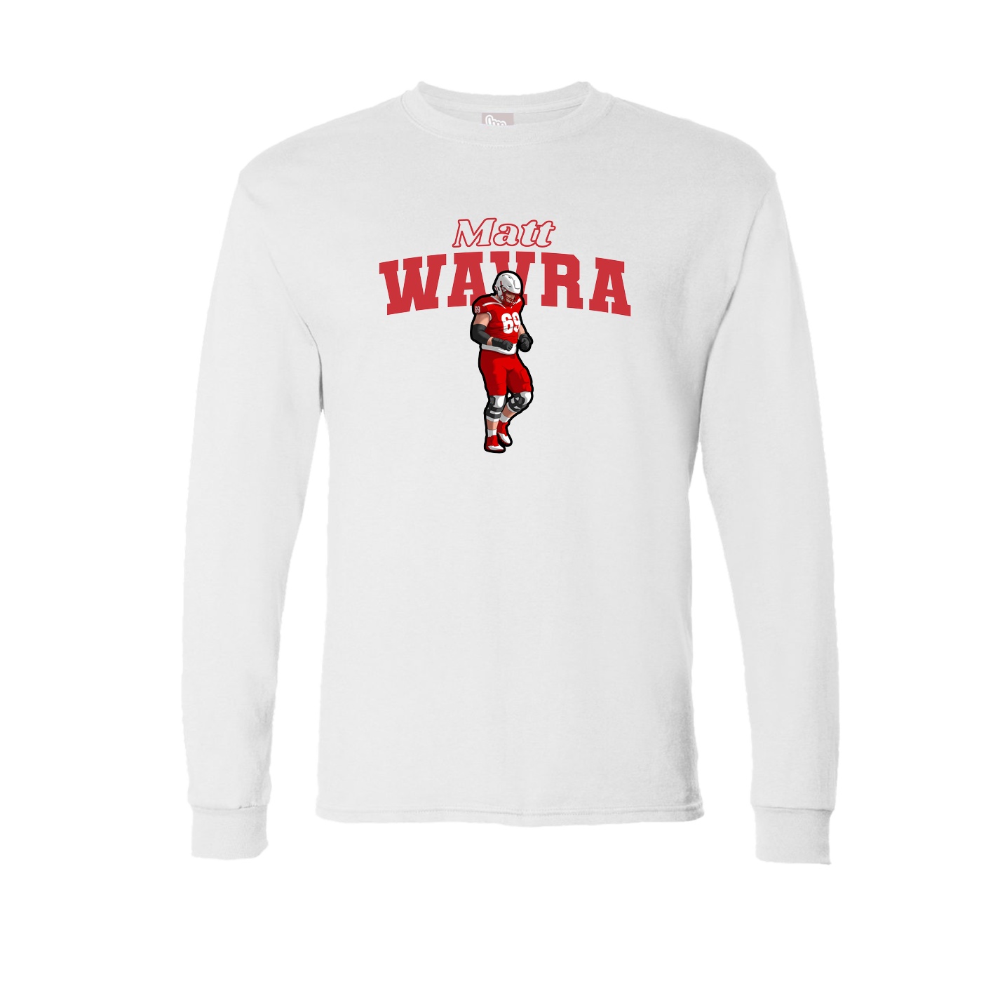 Long Sleeve Tee — Name Arch in White