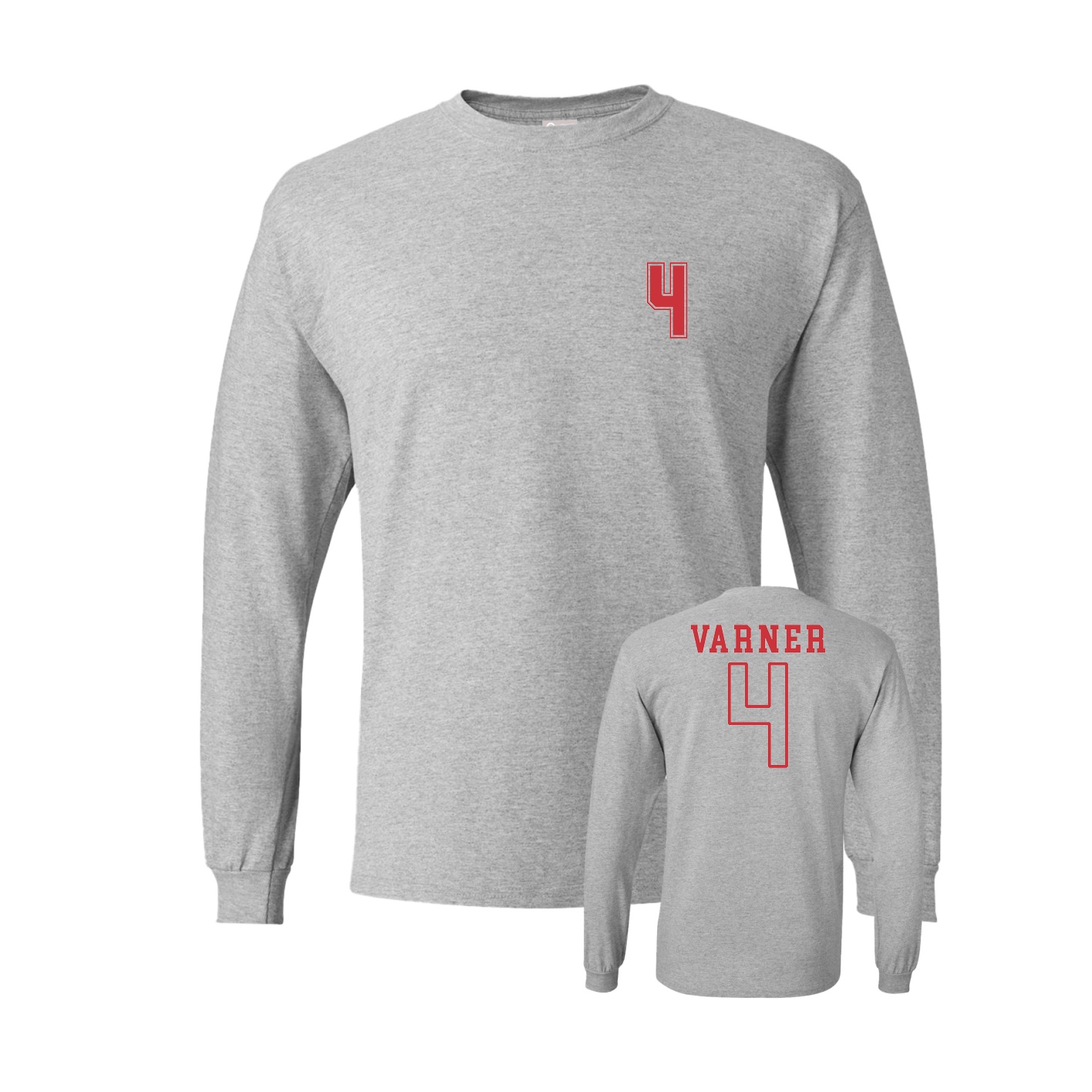 Long Sleeve Tee — Chest Back in Grey