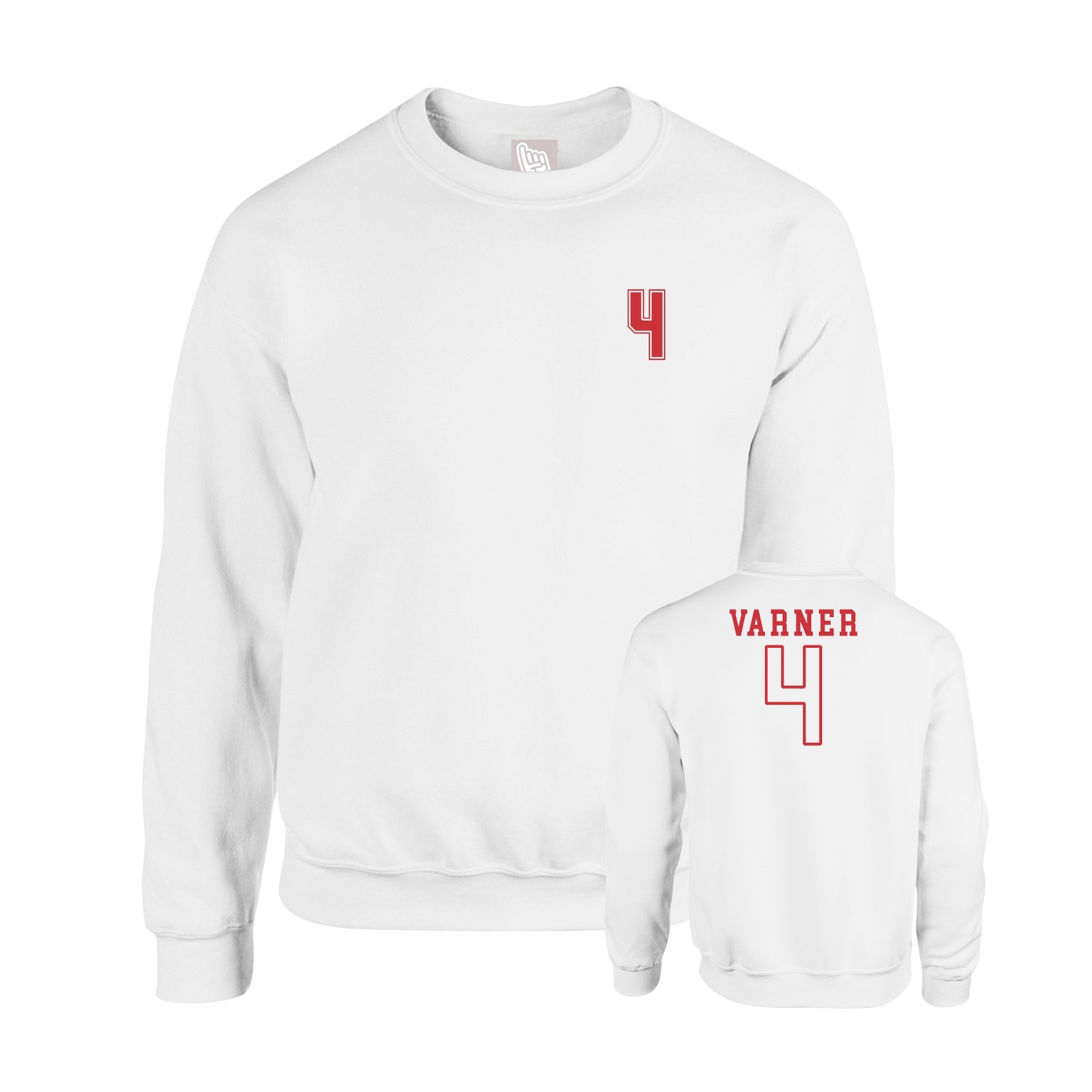Fleece Crew — Chest Back in White