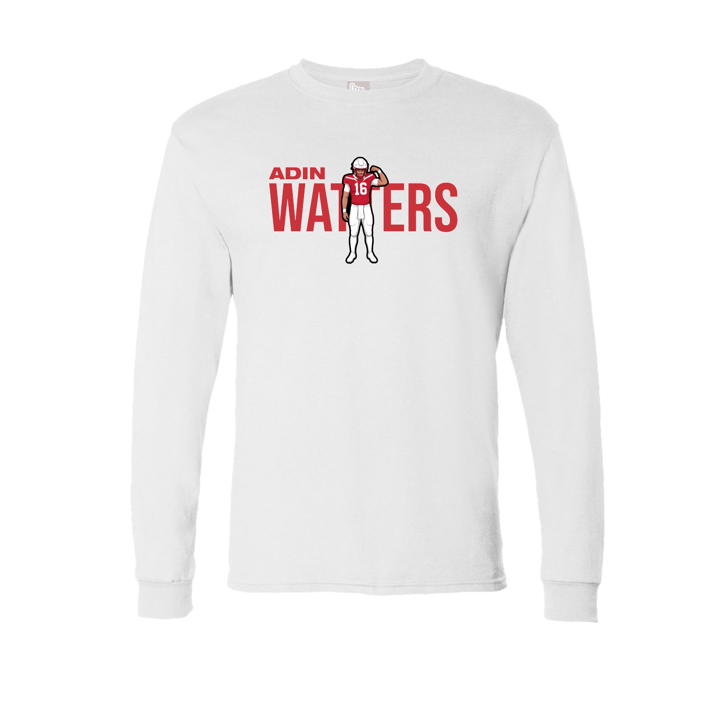 Long Sleeve Tee — Player Name in White