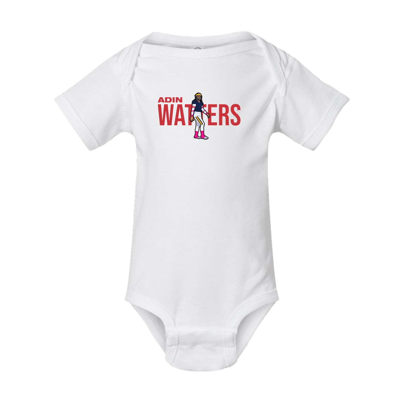 Baby Onesie — Player Name in White