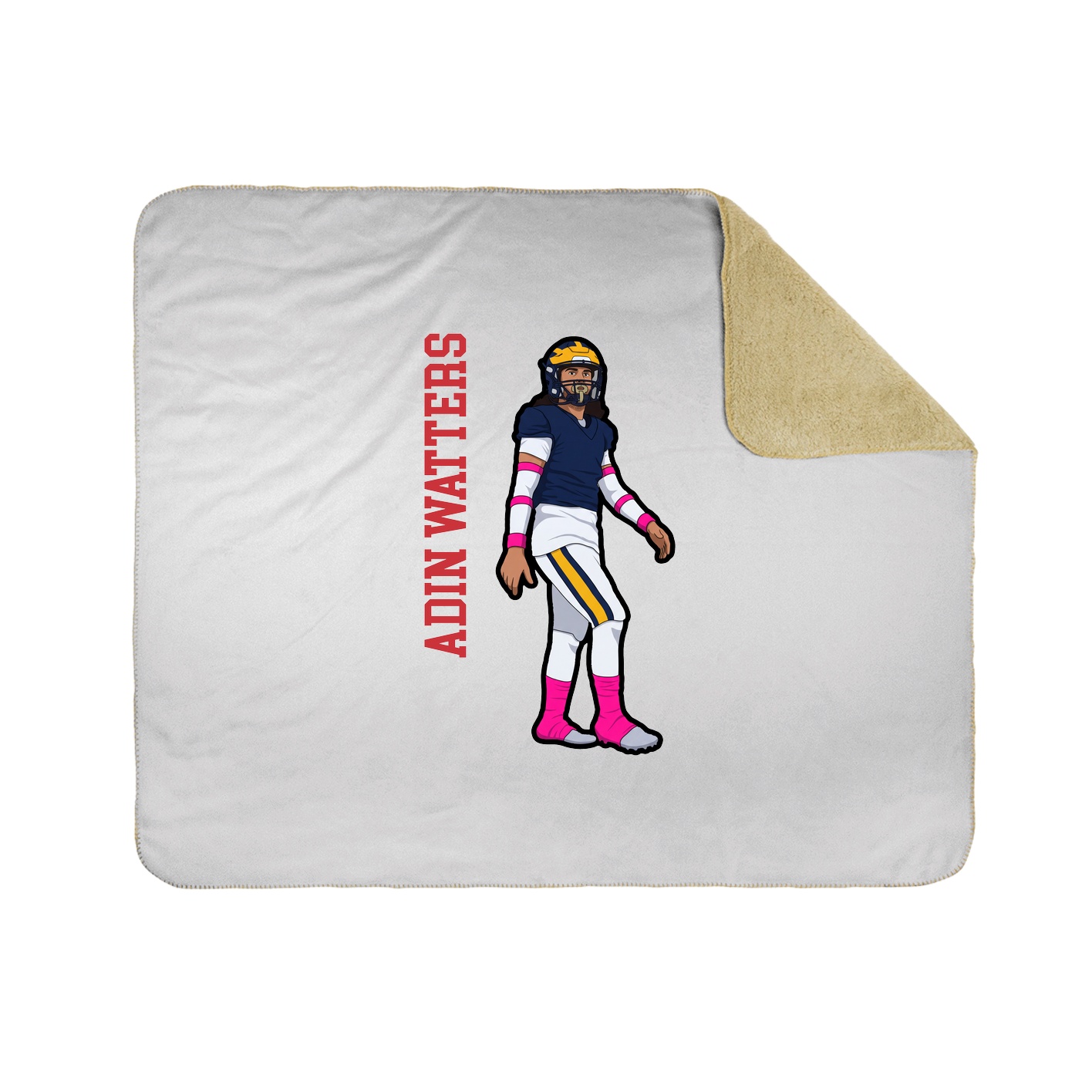 Throw Blanket — Name Vertical in White
