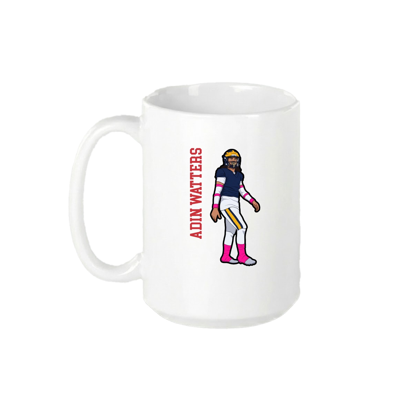 15oz Coffee Mug — Name Vertical in White