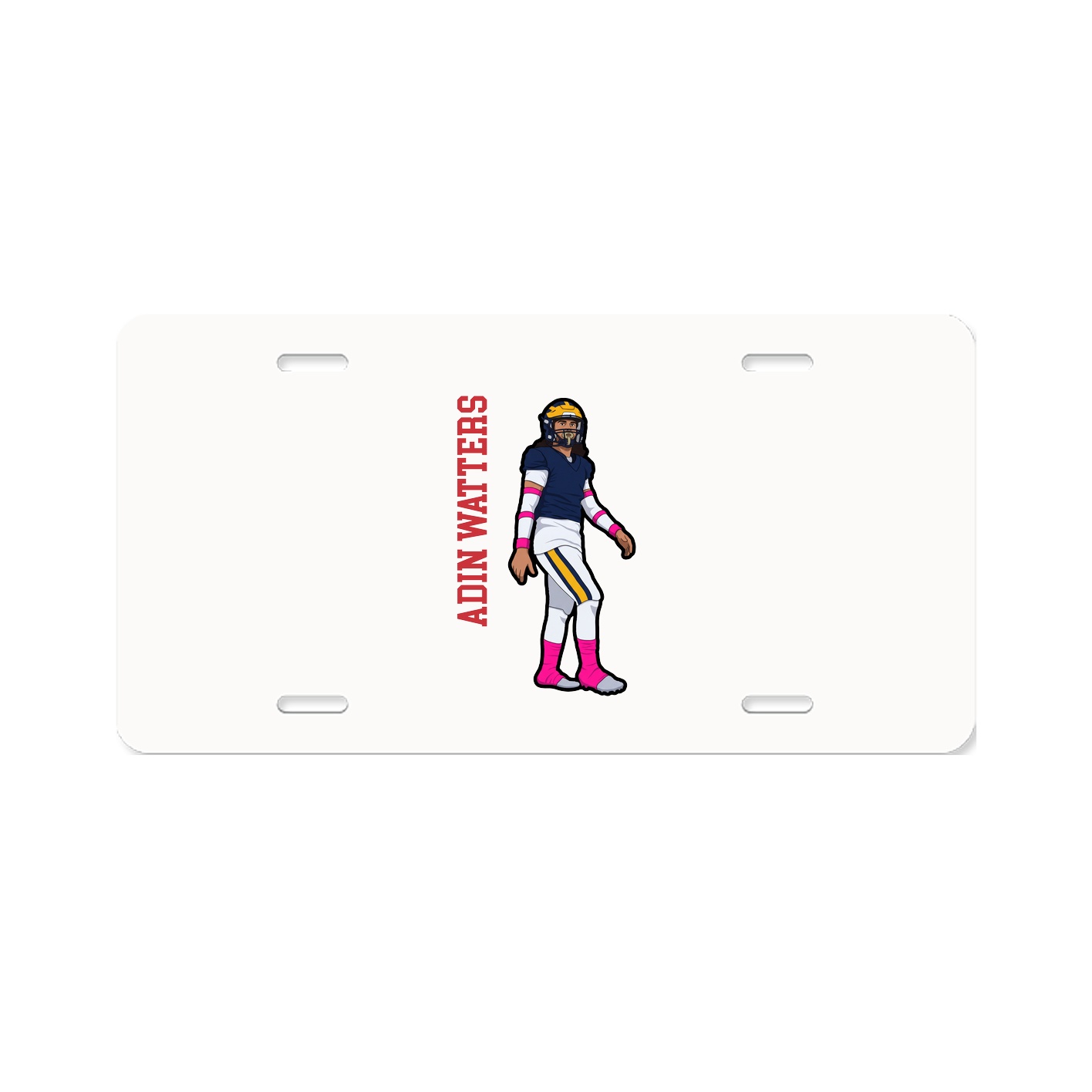 License Plate — Name Vertical in Classic