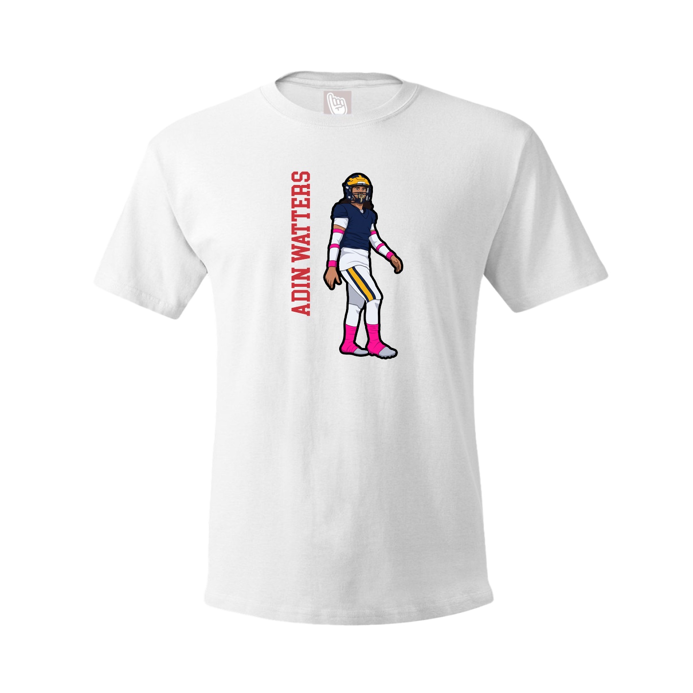 Tee — Name Vertical in White