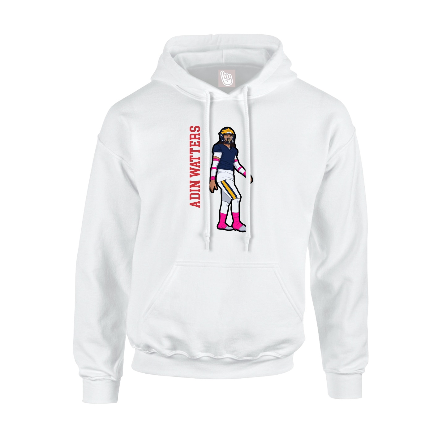 Hoodie — Name Vertical in White