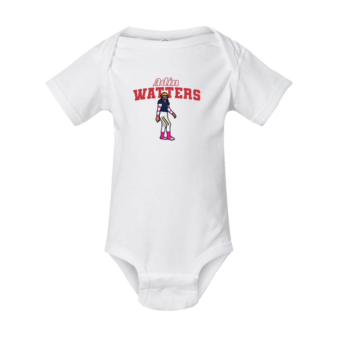 Baby Onesie — Name Arch in White