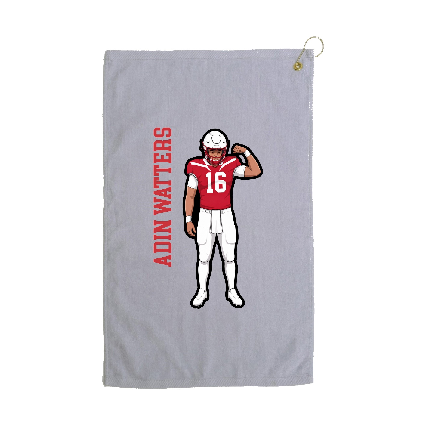 Golf Towel — Name Vertical in Grey